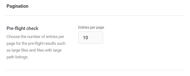 Shipper pre-flight pagination screen-