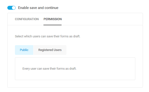 Save as draft permissions