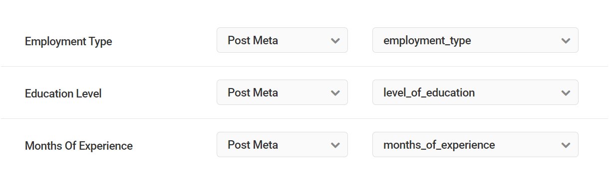 Custom fields in post meta for Job Posting schema