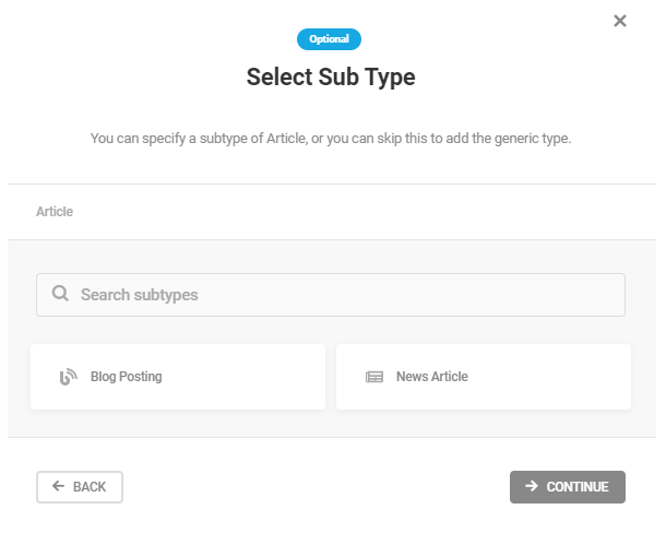 Select subtype for new schema type in SmartCrawl