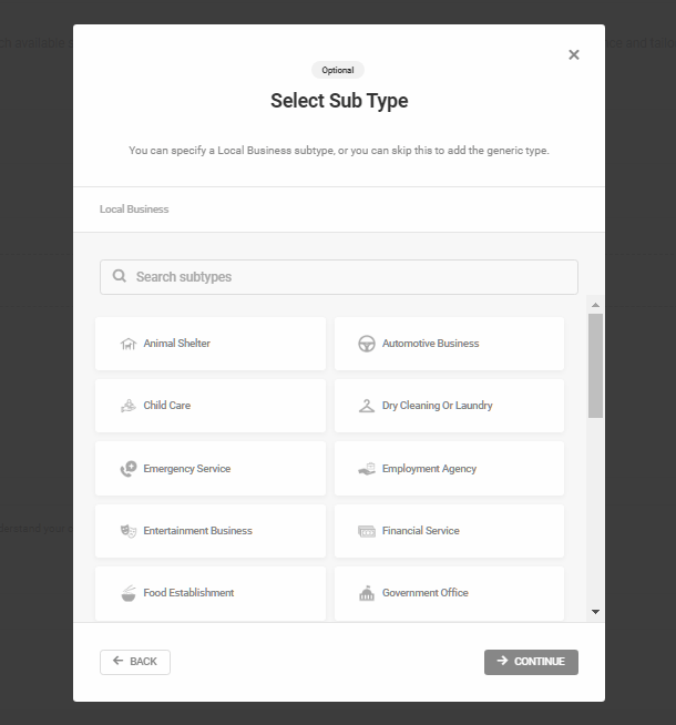 Select subtype for new Local Business schema type in SmartCrawl