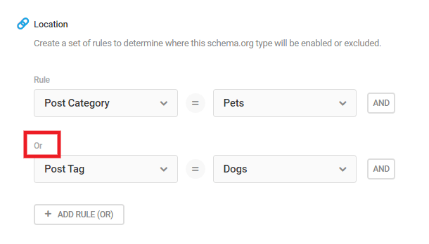 Or condition in schema locations
