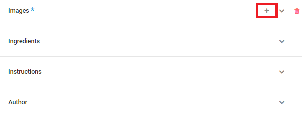 Recipe schema type default properties
