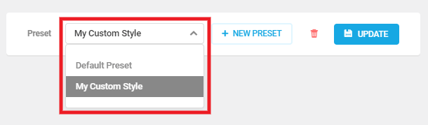 Editing a Preset