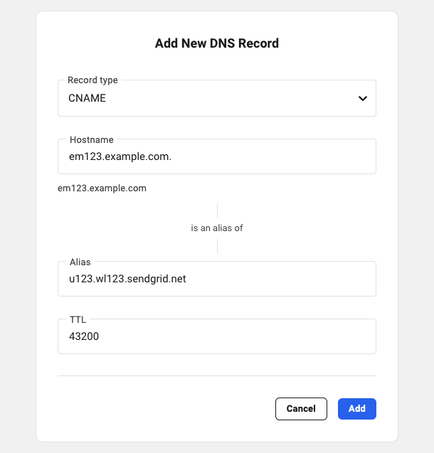 Sendgrid authentication (step 5)