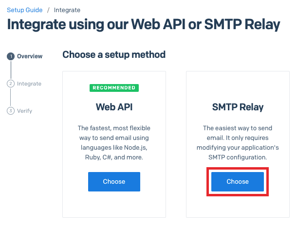 Sendgrid integrate (step 1)