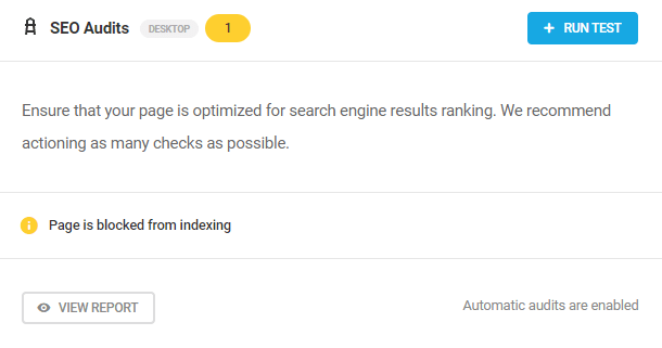SEO dashboard widget