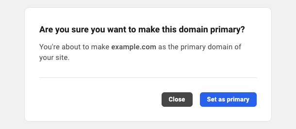 Set a domain as primary
