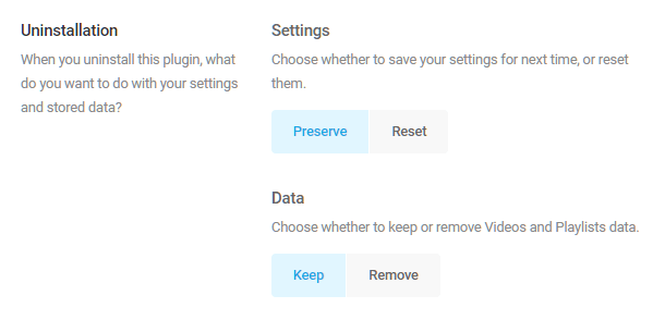 Choose to keep or delete data and settings upon uninstallation