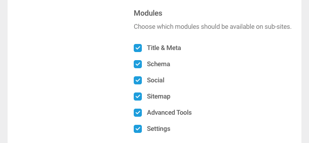 Settings modules