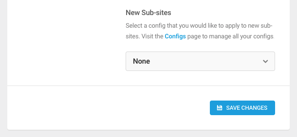 Settings new sub-sites
