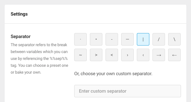 Title & Meta settings