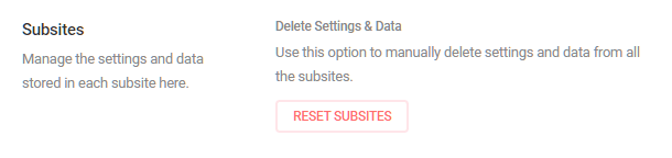 SmartCrawl option to delete subsite settings and data