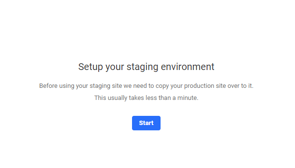 setup staging environment