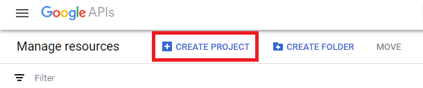 Create a project in Google developer console