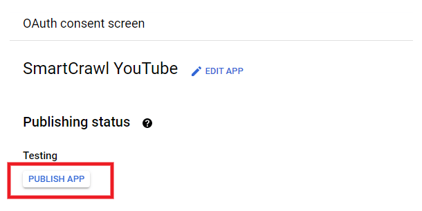 Publish app in Google Console