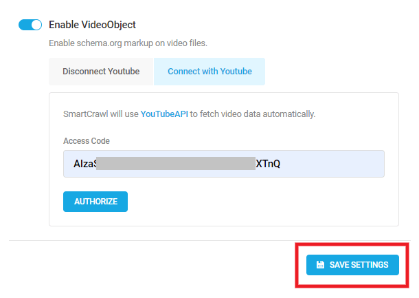 Save settings in SmartCrawl