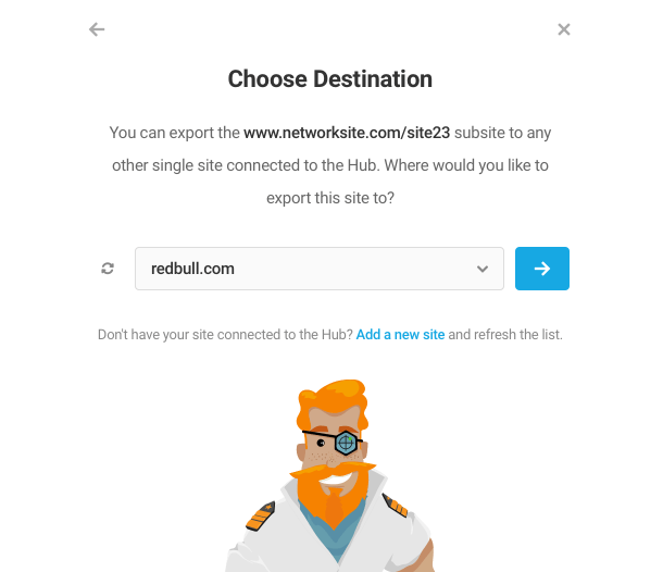 Select single site destination in Shipper
