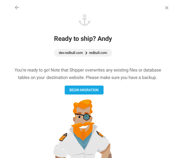 Begin migration in Shipper