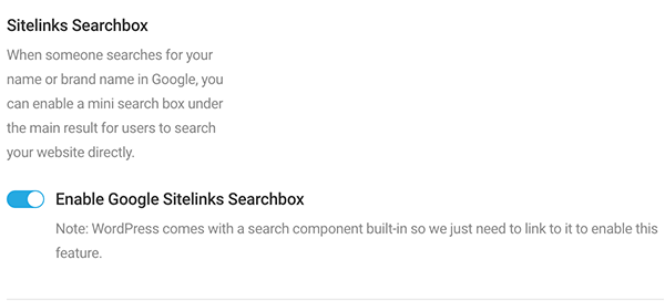 Sitelink search box enabaling.