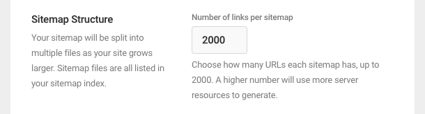 Set the number of links per post-type sitemap