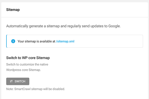 The Sitemap URL.