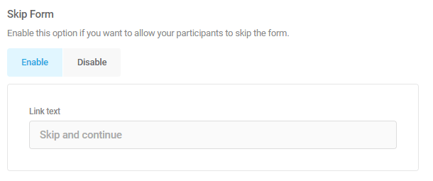 skip form feature