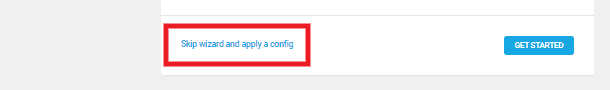 Skip Wizard and apply config