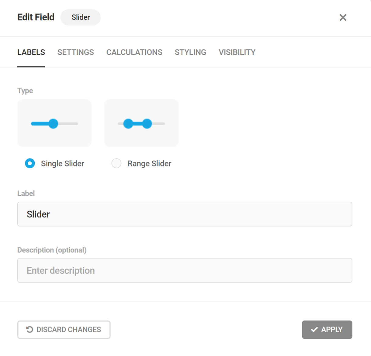 slider form field