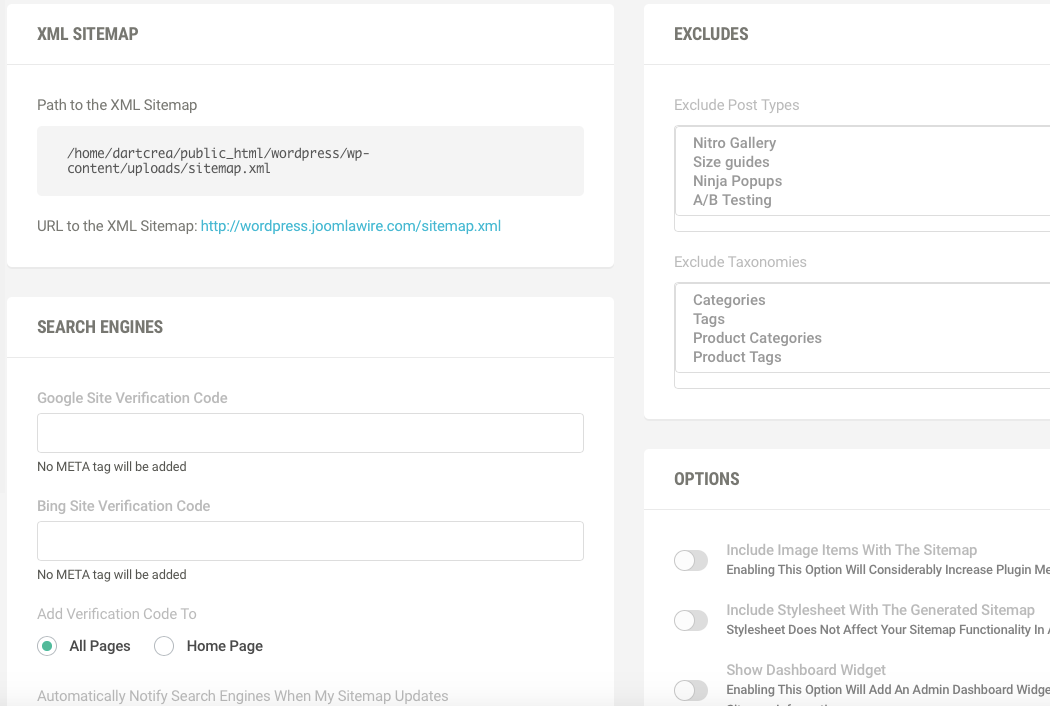 Create an XML sitemap