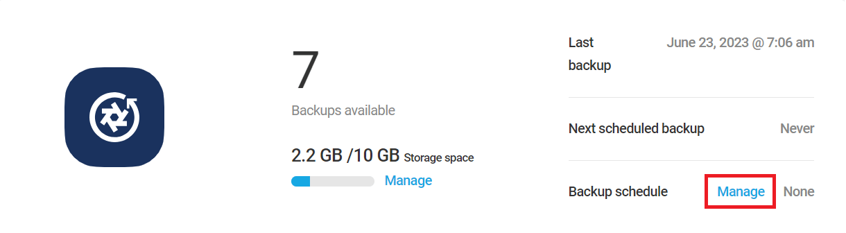 Create a backup schedule