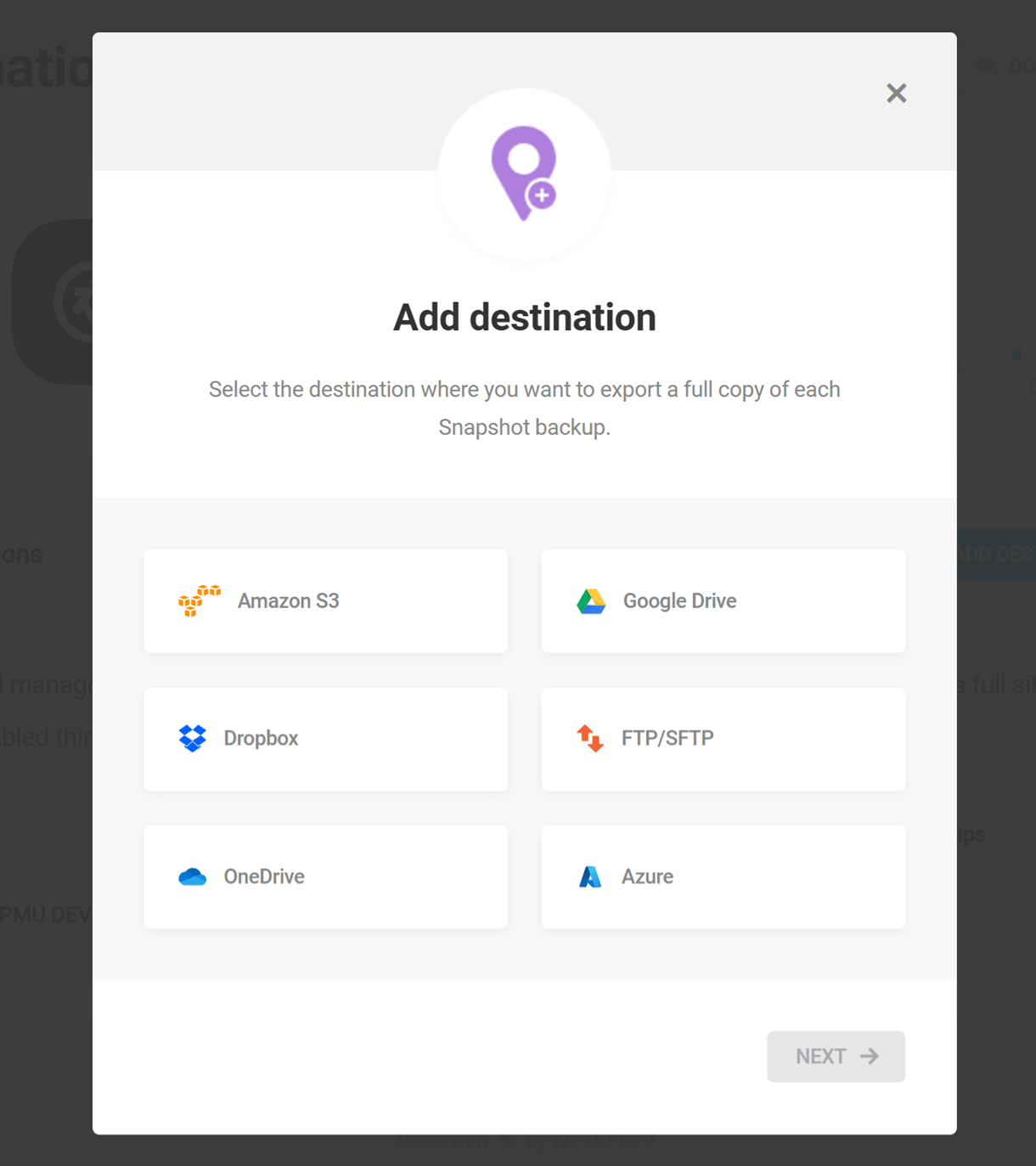 snapshot destinations