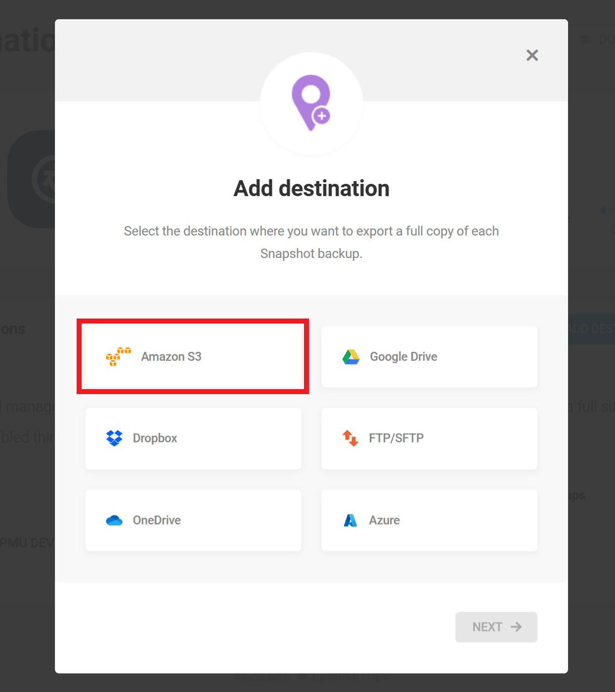 snapshot s3 destinations