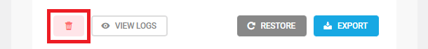 Delete Backup button