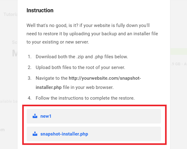 Backup restore site inaccessible option in the Hub