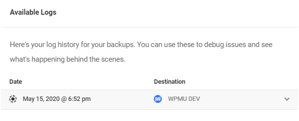 View all backup logs in Snapshot 4.0