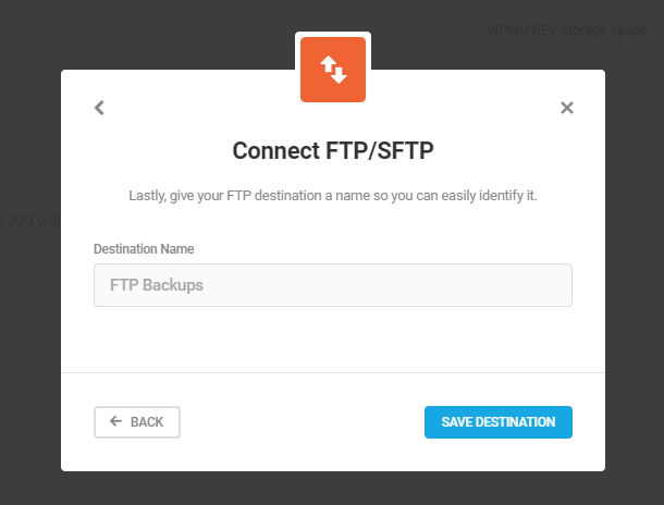 Name your FTP connection in Snapshot