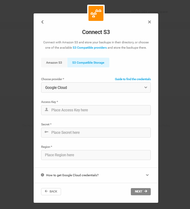 google cloud required credentials
