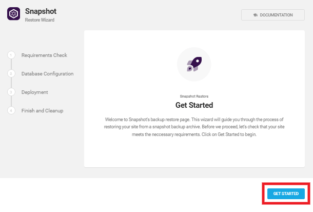 Run the Snapshot installer wizard