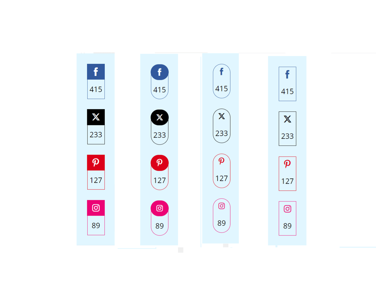 Icon styles in Hustle social sharing module