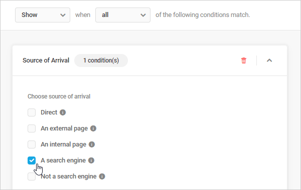 Hustle Visibility conditions - Source of Arrival.