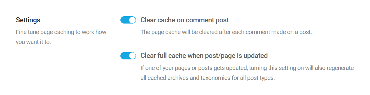 Static server cache settings in Hummingbird