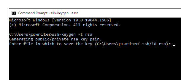 Saving a SSH key created via command line