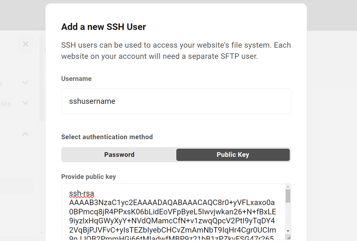 Copy Paste SSH publickey