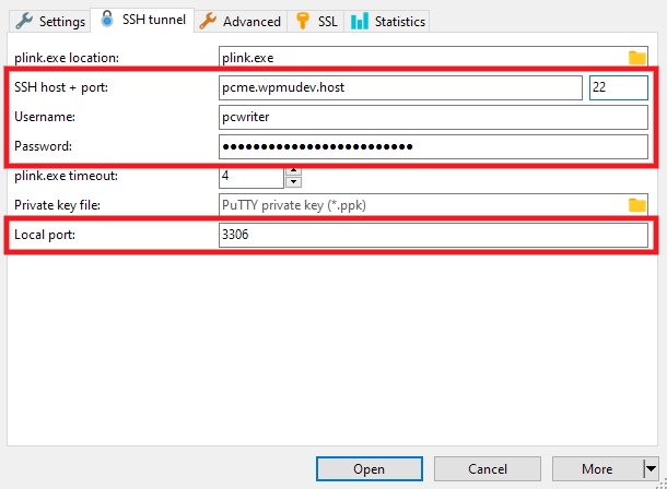 Creating an SSH tunnel with HeidiSQL