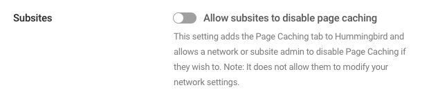 Enable page caching for subsites