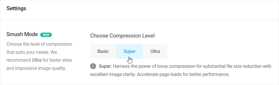 Bulk Smush Settings - Super Smush