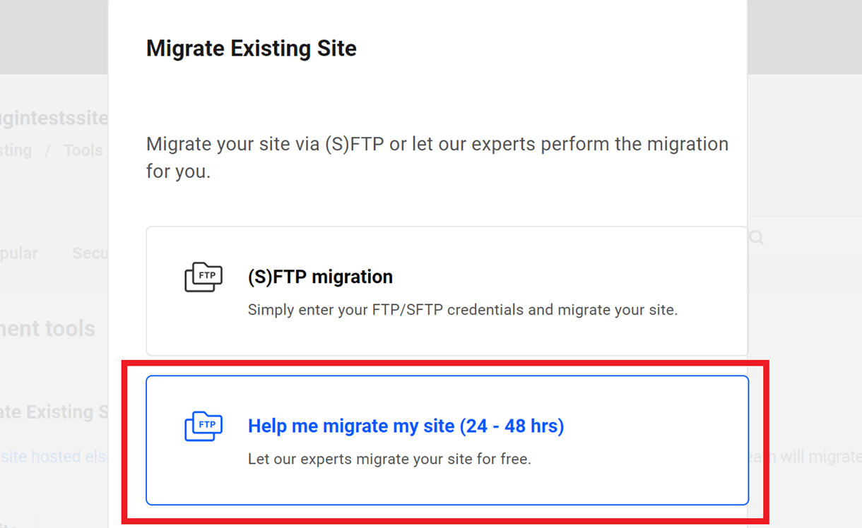 support site migration