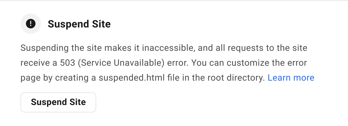 suspend site