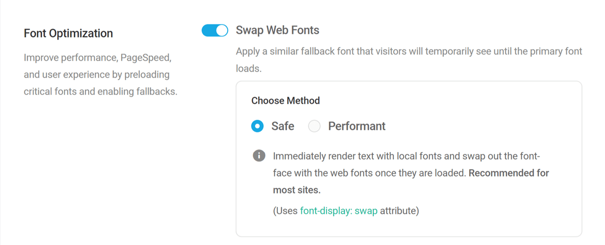 swap web fonts